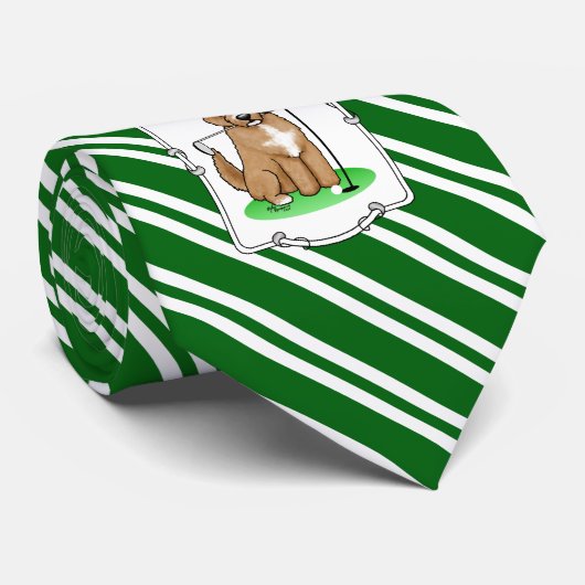 Goldendoedle Dog Play Golf (Red whmk2) Cute Fun Stropdas (Opgerold)