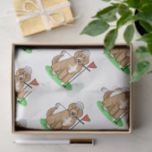 Goldendoedle Dog Play Golf (Red whmk2) Cute Fun Tissuepapier (Geschenk)