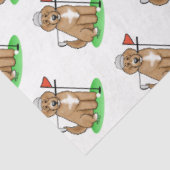 Goldendoedle Dog Play Golf (Red whmk2) Cute Fun Tissuepapier (Detail)