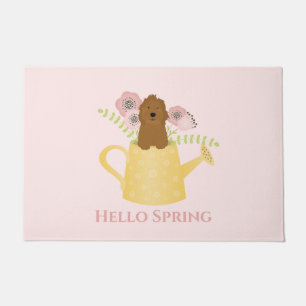 Goldendoedle in Watering Can Deurmat