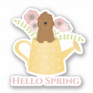 Goldendoedle in Watering Can Sticker