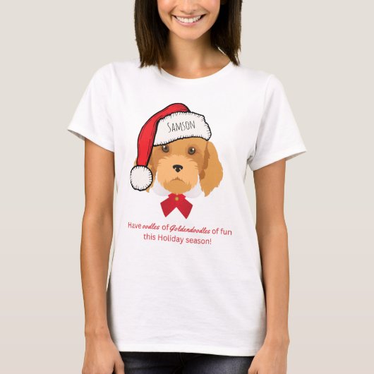 Goldendoedle Kerstmis T-Shirt (Voorkant)