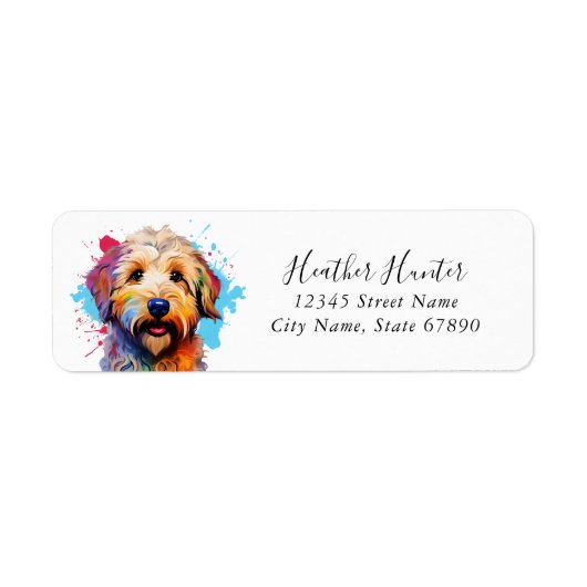 Goldendoedle Return Address Labels (Voorkant)