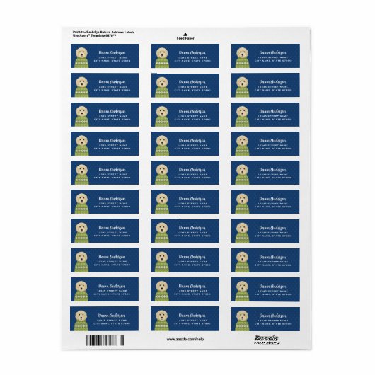 Goldendoedle Return Address Labels (Full Sheet)