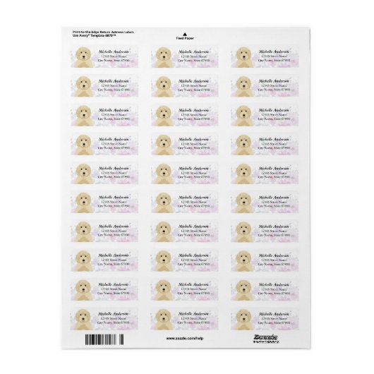 Goldendoedle Return Address Labels (Full Sheet)