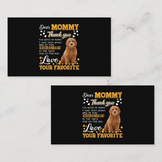 Goldendole Beste mama, bedankt dat je mijn moeder  Visitekaartje (Voorkant / Achterkant)