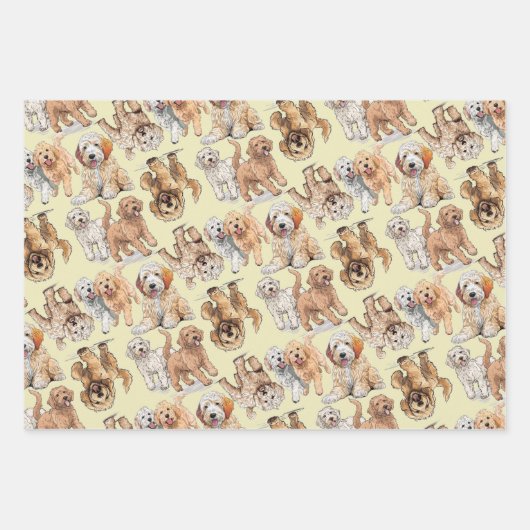 Goldendole Cute Dog Pattern Inpakpapier Vel (Voorkant)