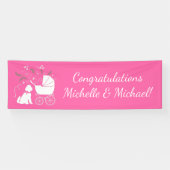 Goldendole Dog Baby shower Pink Girl Spandoek (Horizontaal)