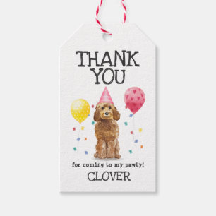 Goldendole Dog Birthday Dank je wel voor het Label Cadeaulabel