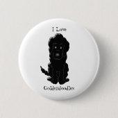 Goldendole Dog Design Ronde Button 5,7 Cm (Voorkant)