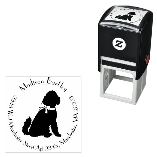 Goldendole Dog Puppy Labradoodle Zelfinktende Stempel (In situ)