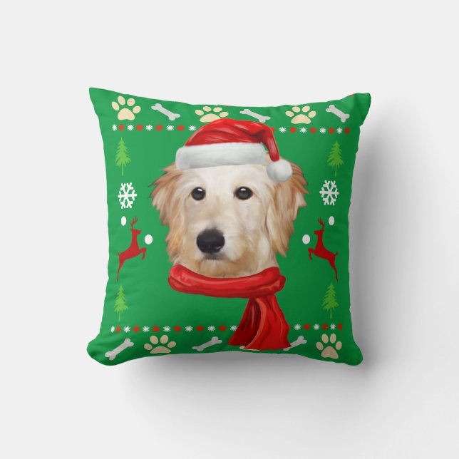 Goldendole Dog Ugly kerst Kussen (Voorkant)