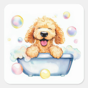 Goldendole Dog Vierkante Sticker