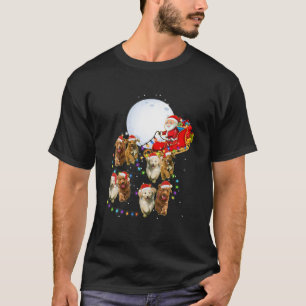 Goldendole Funny Reindeer Kerstmaan Santa D T-shirt