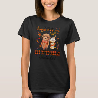 Goldendole Girl Pumpkin Spice Fall Leaves Dog La T-shirt