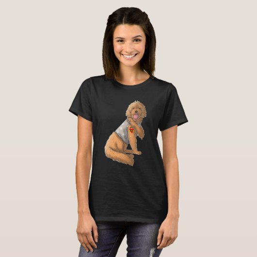 Goldendole I Love Mam Tattoo Dog Funny Moeders T-shirt (Voorkant volledig)