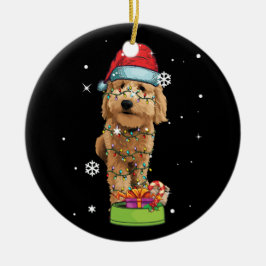 Goldendole kerstkerstman Funny Dog Lover Gift Keramisch Ornament