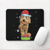 Goldendole kerstkerstman Funny Dog Lover Gift Muismat (Met muis)