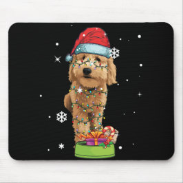 Goldendole kerstkerstman Funny Dog Lover Gift Muismat