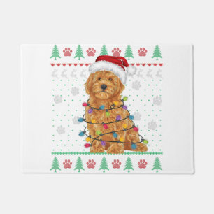 Goldendole Kerstmis Ugly Sweater Funny Dog Love Deurmat