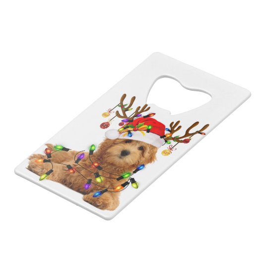 Goldendole kerstpas render kerstmis kredietkaart flessenopener (Voorkant Gekanteld)