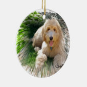 Goldendole Labradoodle Keramisch Ornament (Rechts)
