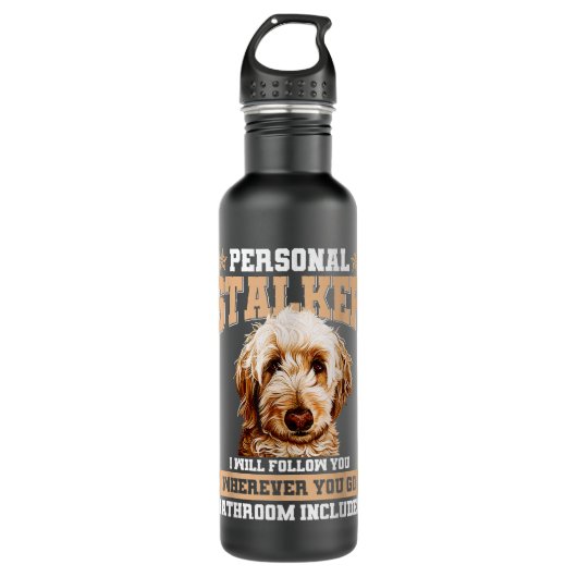 Goldendole Personal Stalker Funny Golden Doodle Waterfles (Voorkant)