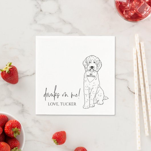 Goldendoodle Aangepaste Servet Hond Baby shower (Insitu)