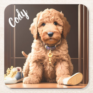 Goldendoodle Aangepaste Vierkante Onderzetters