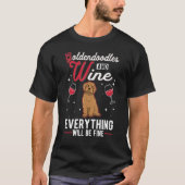 Goldendoodle And Wine T-shirt (Voorkant)