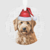 Goldendoodle avec le nom du chien Photo Noël (dos)