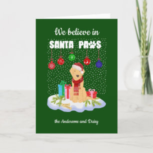 Goldendoodle Believe Santa Paws Kerstmis    Feestdagen Kaart