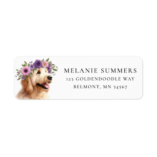 Goldendoodle Bloem Kroon Retouradres Label (Voorkant)