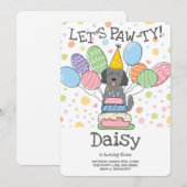 Goldendoodle Chien Anniversaire Fête Invitation (Devant / Derrière)