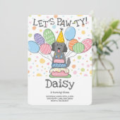 Goldendoodle Chien Anniversaire Fête Invitation (Debout devant)