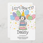 Goldendoodle Chien Anniversaire Fête Invitation (Devant / Derrière)