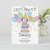 Goldendoodle Chien Anniversaire Fête Invitation (Debout devant)