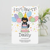 Goldendoodle Chien Anniversaire Fête Invitation (Debout devant)