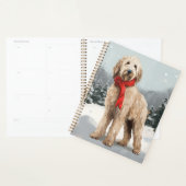 Goldendoodle Chien dans Noël de neige (Devant avec enveloppe)