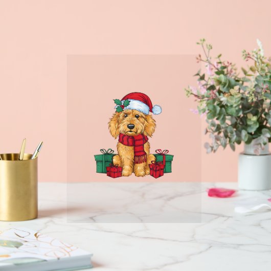 Goldendoodle Chien Fête de Noël Père Noël Chien X (Mariage)