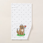 Goldendoodle Chien Jouer Golf (rouge whmk2) Plaisi (Serviette à main)