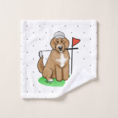 Goldendoodle Chien Jouer Golf (rouge whmk2) Plaisi (Gant de toilette)