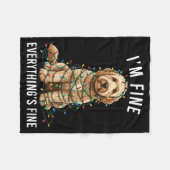 Goldendoodle Christmas I'm Fine Everything Is Fine Fleece Deken (Voorkant (Horizontaal))