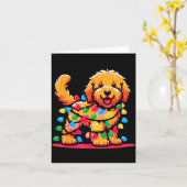 Goldendoodle Christmas Tree Xmas Lights Golden Doo Kaart (Gele Bloem)