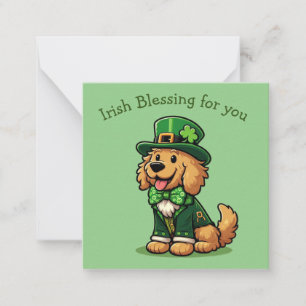 Goldendoodle delen een Ierse Zegen Notitiekaartje