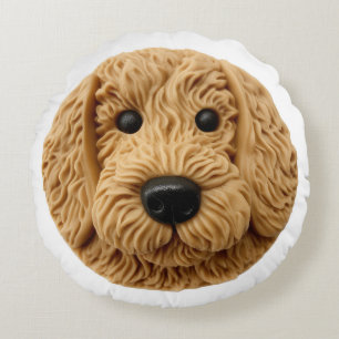 Goldendoodle Dog 3D geïnspireerd Rond Kussen