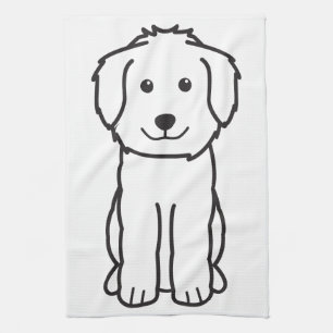 Goldendoodle Dog Cartoon Theedoek