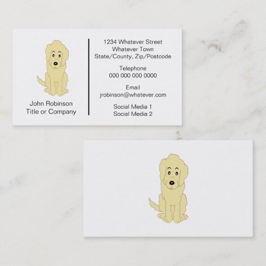 Goldendoodle Dog Design Boarding Kennels Visitekaartje (Voorkant / Achterkant)