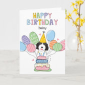 Goldendoodle Dog Happy Birthday Kaart (Gele Bloem)