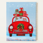 Goldendoodle Dog in auto met kerstman Planner (Achterkant)